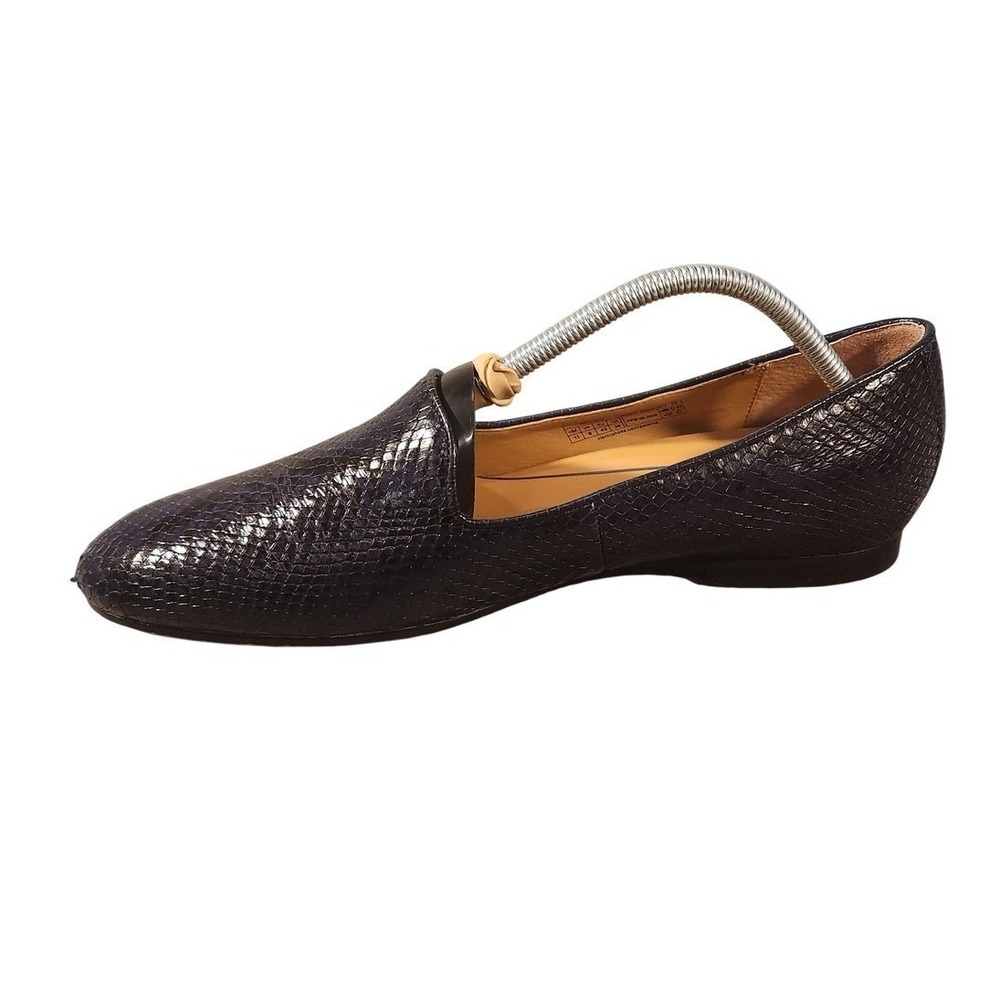 Vionic Shoes Womens Size 11 Blue Leather Willa Boa Loafers Flats Snake Print